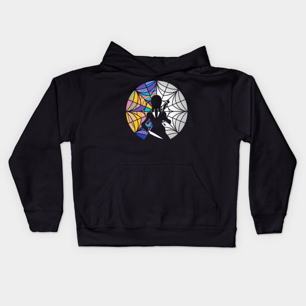 Stained Glass Wednesday Kids Hoodie by Meca-artwork